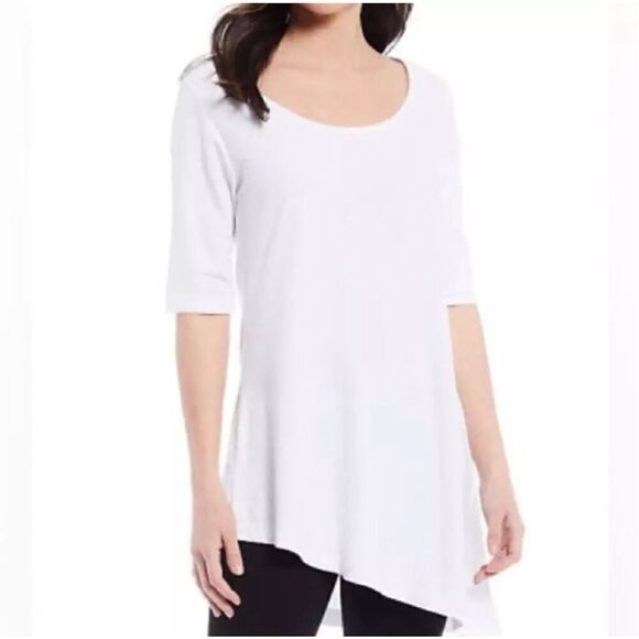 Bryn Walker Una Organic Cotton Asymmetrical Tunic in White - Women’s US M - Picture 1 of 10